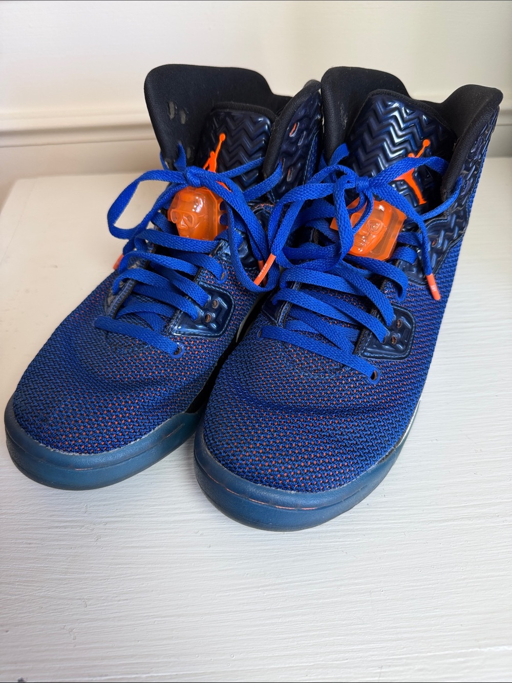 Air Jordan Spike Forty Royal Blue High Top Sneakers. Size 7Y